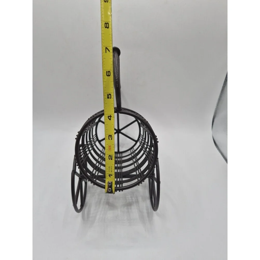 Tabletop Metal Wire Miniature Wagon Carriage Wine Bottle Holder Wrought Iron
